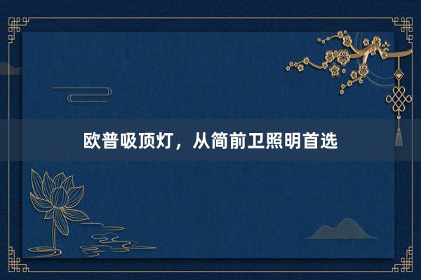 欧普吸顶灯，从简前卫照明首选