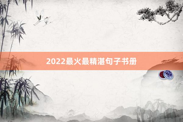 2022最火最精湛句子书册